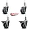 Service Caster 3.5'' Thermoplastic Rubber Wheel Swivel 3/4'' Expanding Stem Caster Set 2 Brakes, 4PK SCC-EX20S3514-TPRB-2-PLB-2-34 - alternate 5